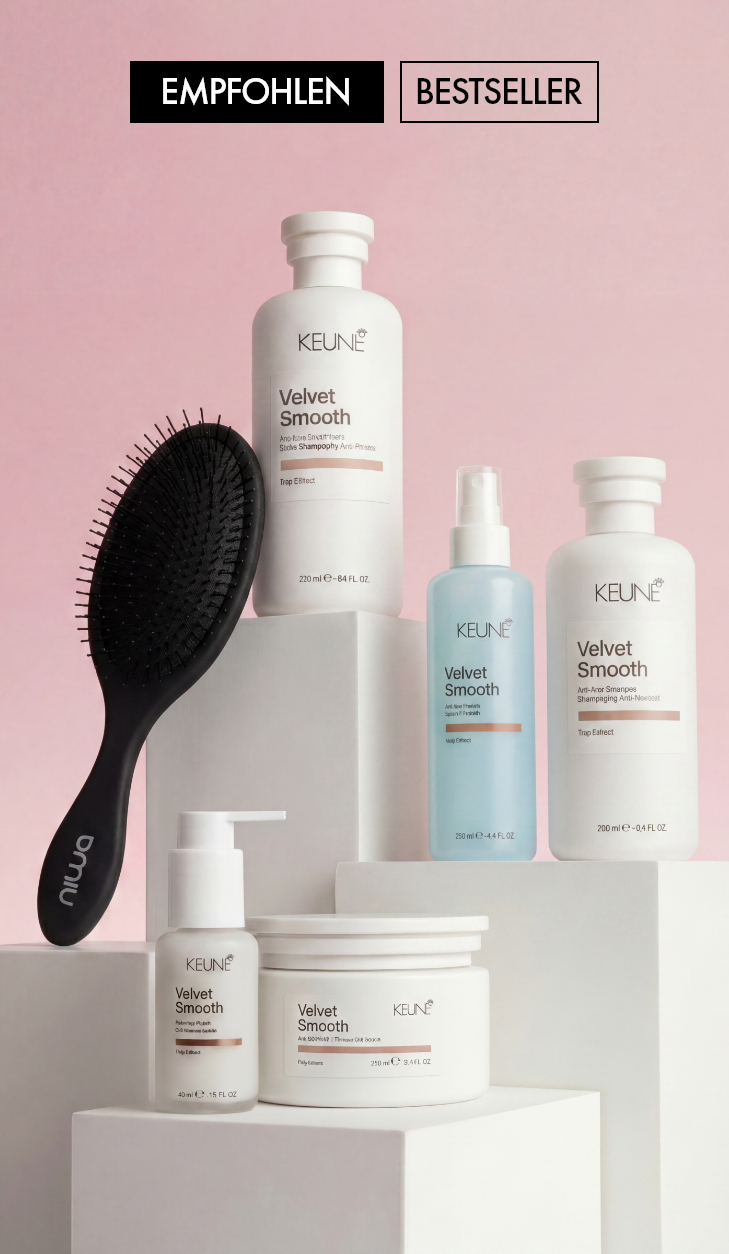 Keune Frizz-Free Pro Set für glattes, seidig weiches Haar. 